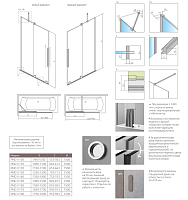 Radaway Furo PND II Шторка на ванну раздвижная прозрачная 8 мм, Easy Clean 53,8х150h см, цвет: black 10109538-54-01R