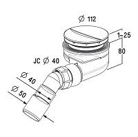Radaway Сифон для душевого поддона, самоочищающийся, пластиковый, цвет: белый TB90P White