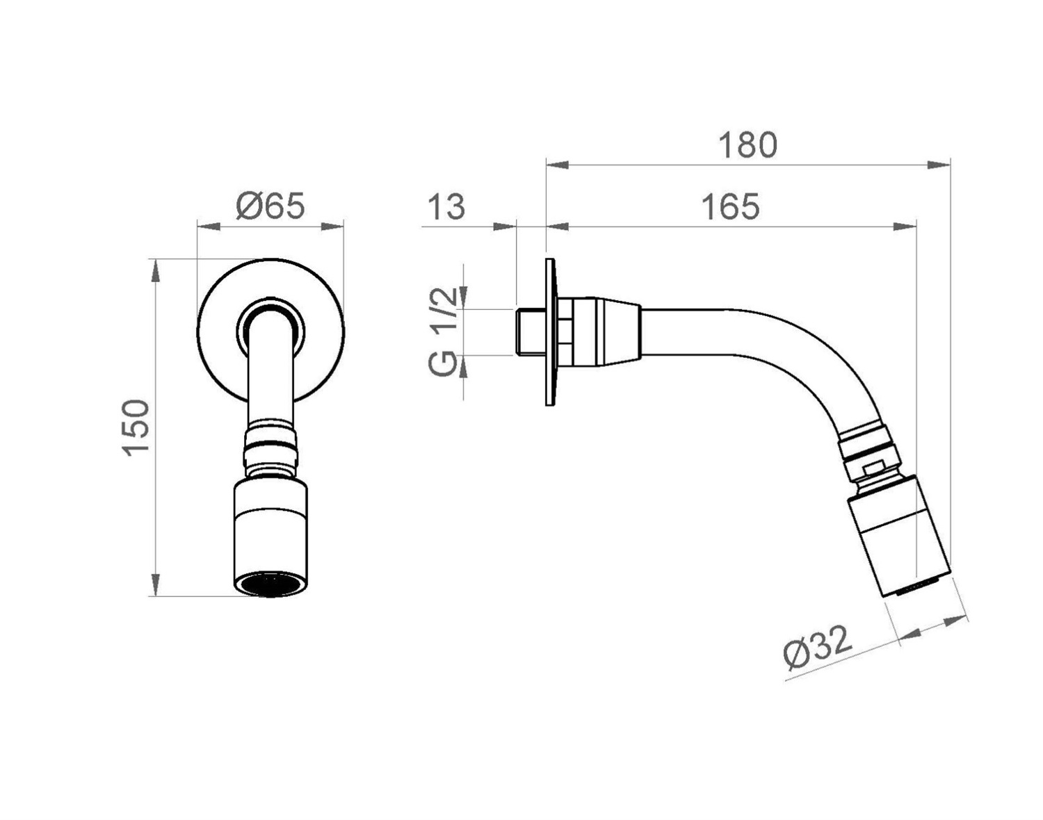 Nofer Верхний душ 18 см, 1 вид струи, без кронштейна настенный, цвет: хром 07074.2.B