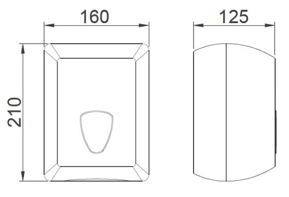 Nofer Black Держатель туалетной бумаги для общественных мест, подвесной, цвет: черный матовый 04030.N