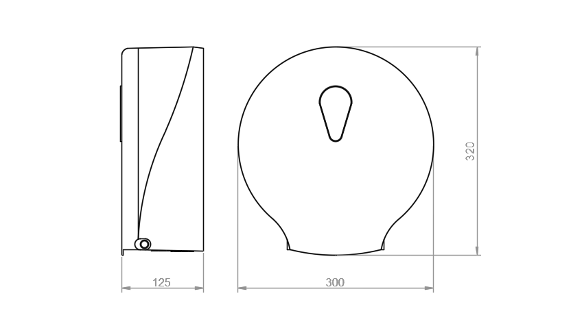 Nofer Держатель туалетной бумаги для общественных мест, подвесной, цвет: черный матовый 05005.N