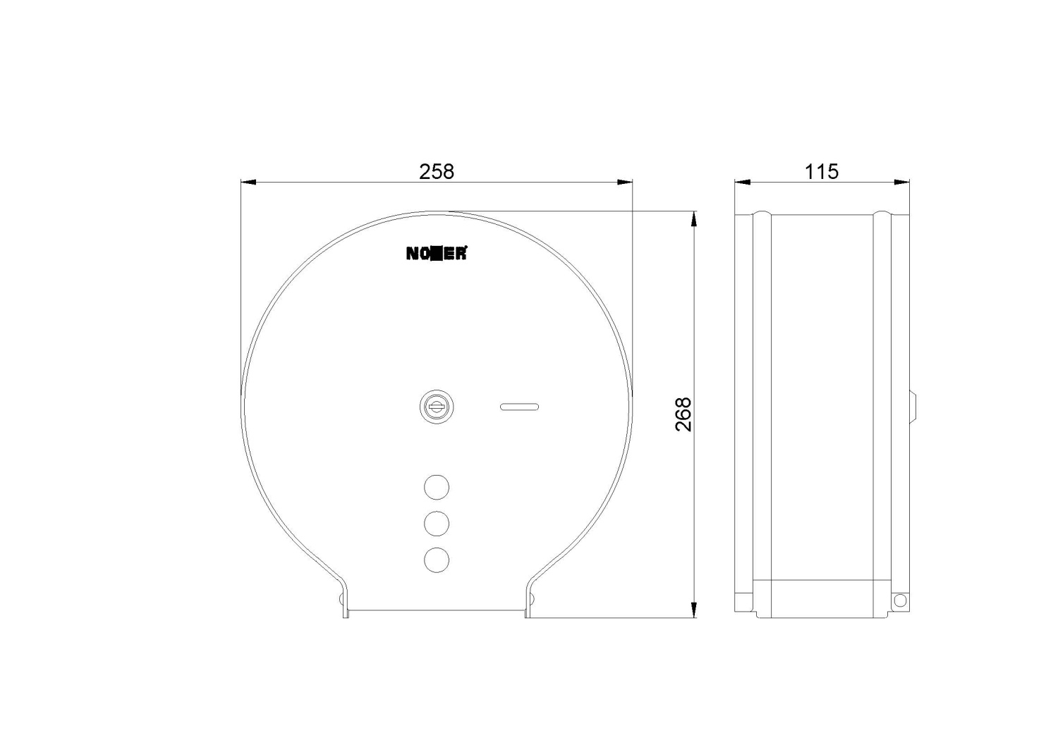 Nofer Держатель туалетной бумаги брашированный для общ. мест, подвес., цвет: нержавеющая сталь браш. 05006.S