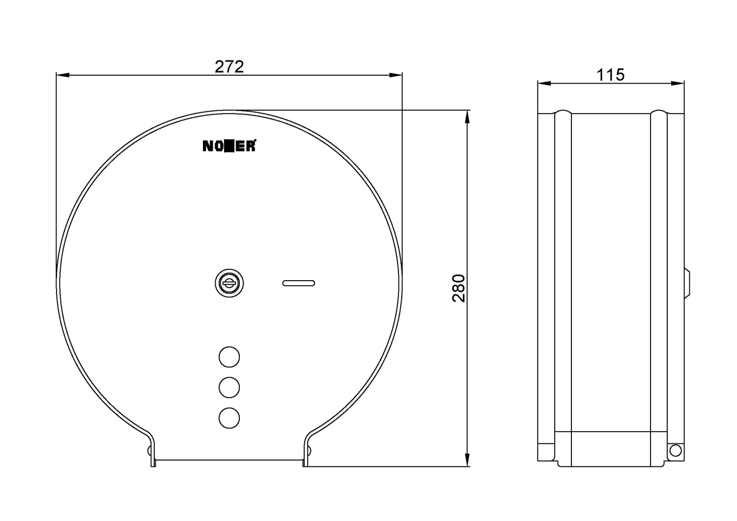 Nofer Держатель туалетной бумаги брашированный для общ. мест, подвес., цвет: нержавеющая сталь браш. 05006.XL.S