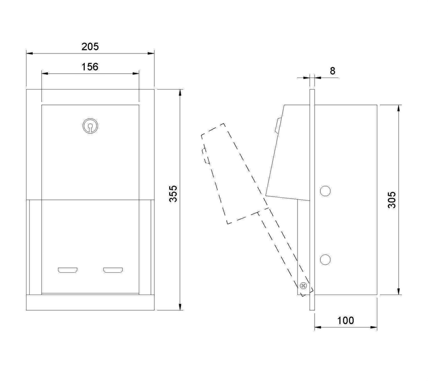 Nofer Держатель туалетной бумаги для общественных мест, встр. в стену, цвет: нержавеющая сталь браш. 05202.S