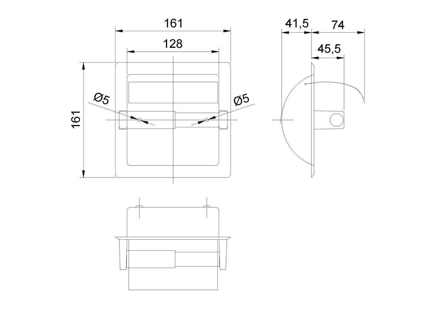 Nofer Держатель туалетной бумаги с крышкой, встраиваемый в стену, цвет: хром 05203.B