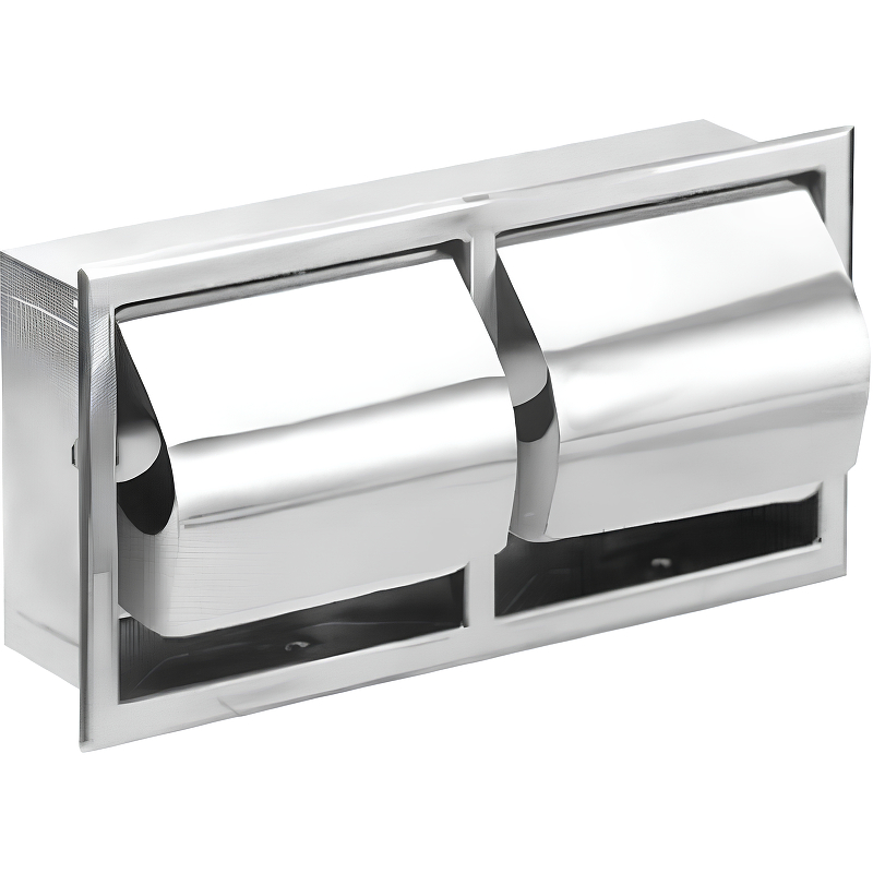 Nofer Держатель туалетной бумаги с крышкой, встраиваемый в стену, цвет: хром 05206.B