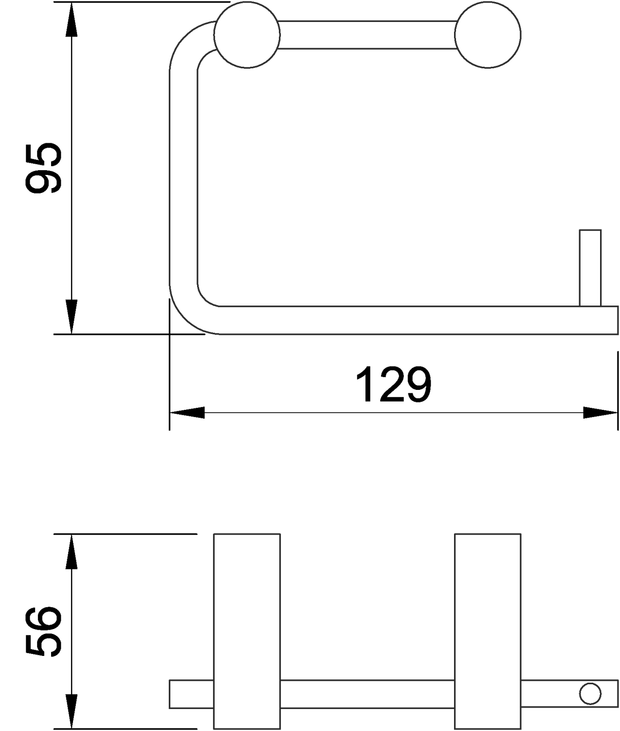 Nofer Roma Держатель туалетной бумаги открытый, подвесной, цвет: нержавеющая сталь 16805.S