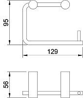 Nofer Roma Держатель туалетной бумаги открытый, подвесной, цвет: нержавеющая сталь 16805.S