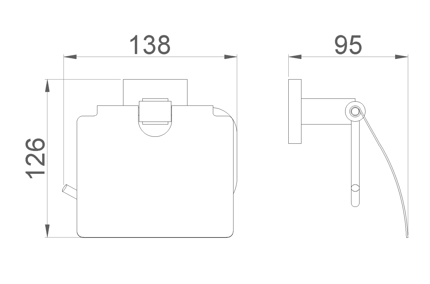 Nofer Barcelona Держатель туалетной бумаги с крышкой, подвесной, цвет: хром 16917.B