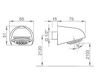 Nofer Излив настенный для душа, цвет: хром 07070.B