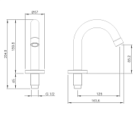 Nofer Кран для раковины загнутый, цвет: хром 07009.B