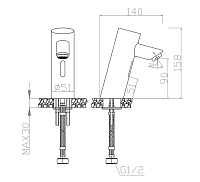 Nofer Кран для раковины сенсорный, цвет: хром 07261.B