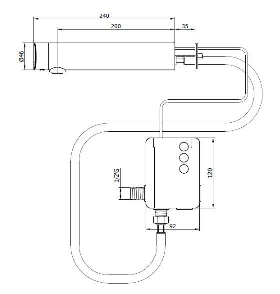 Nofer Кран для раковины сенсорный, встраиваемый, длина излива 20 см, цвет: хром 07361.B