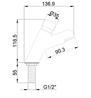 Nofer Кран для раковины нажимной, цвет: хром 07400.N
