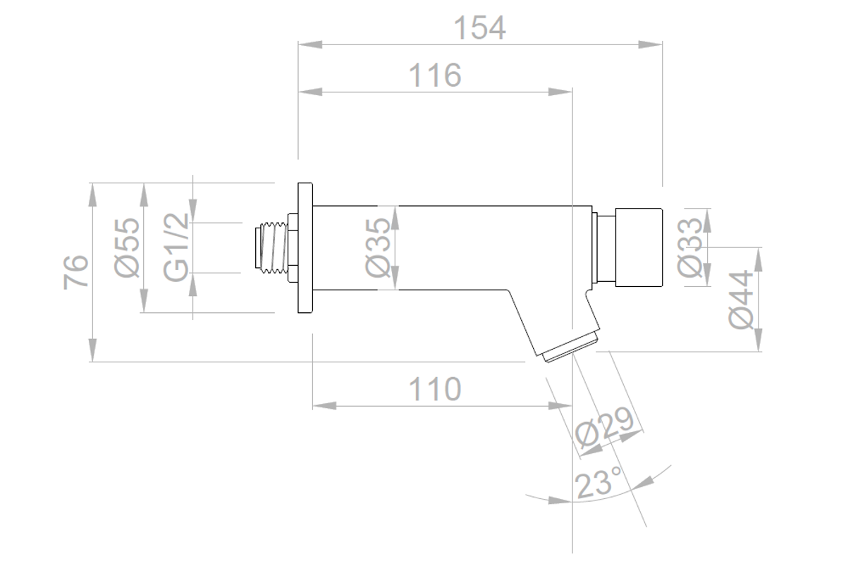 Nofer Кран для раковины настенный нажимной, цвет: хром 07440.N