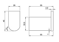 Nofer Capri Крючок для полотенец, подвесной, цвет: черный матовый 16221.N