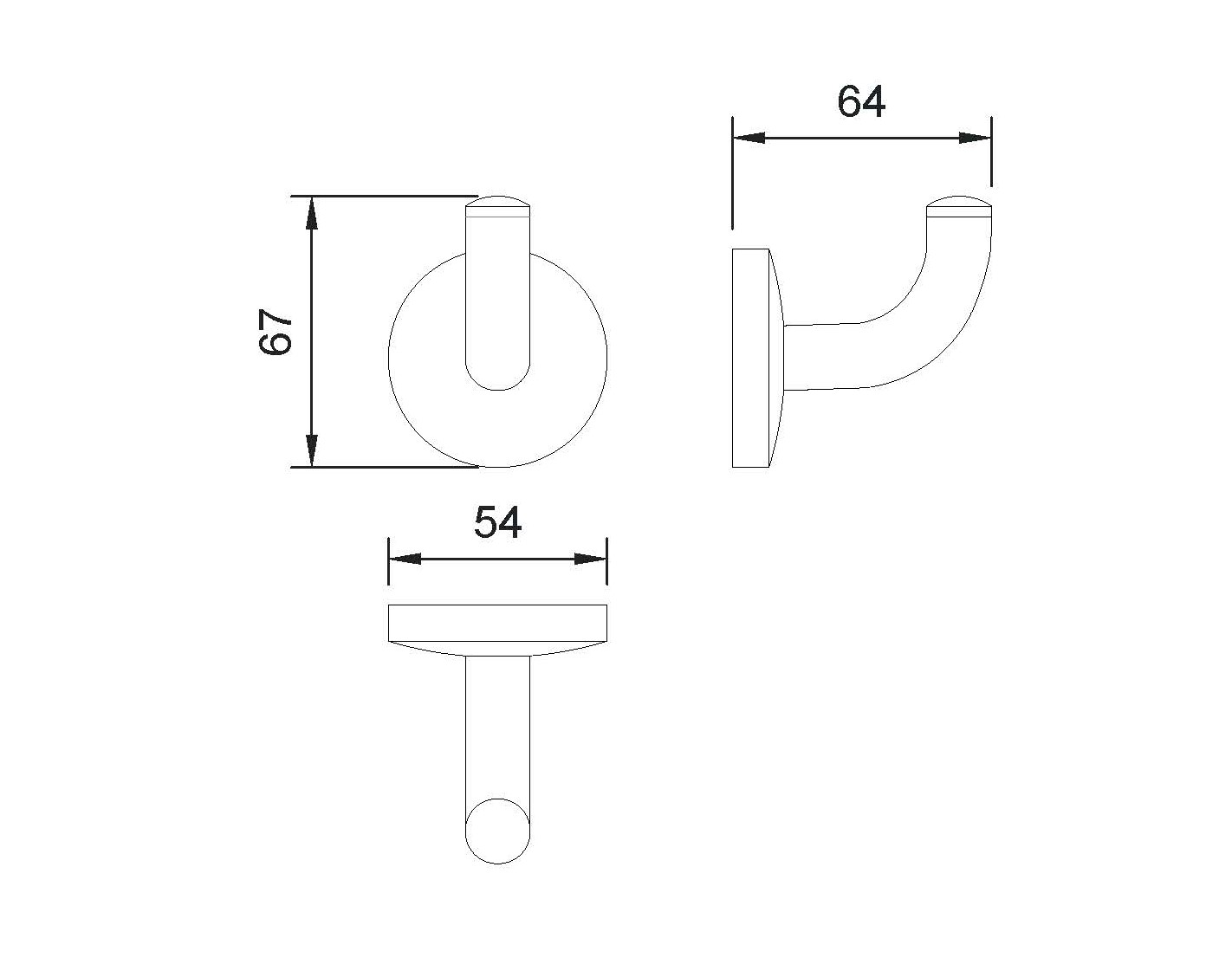 Nofer Monaco Крючок для полотенец, подвесной, цвет: хром 16379.B