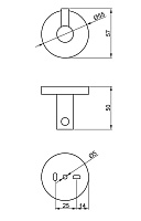 Nofer Niza Крючок для полотенец, подвесной, цвет: черный матовый 16849.N