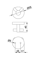 Nofer Niza Крючок для полотенец двойной, подвесной, цвет: нержавеющая сталь брашированная 16852.S