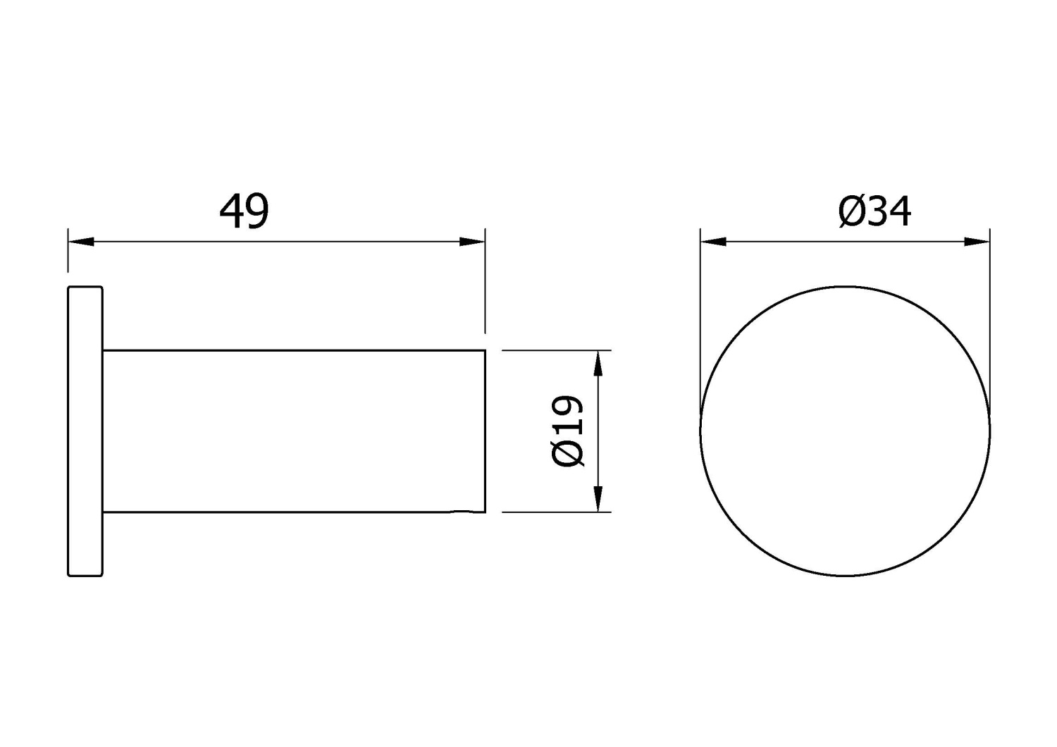 Nofer Verona Крючок для полотенец, подвесной, цвет: черный матовый 16873.N
