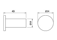 Nofer Verona Крючок для полотенец, подвесной, цвет: черный матовый 16873.N