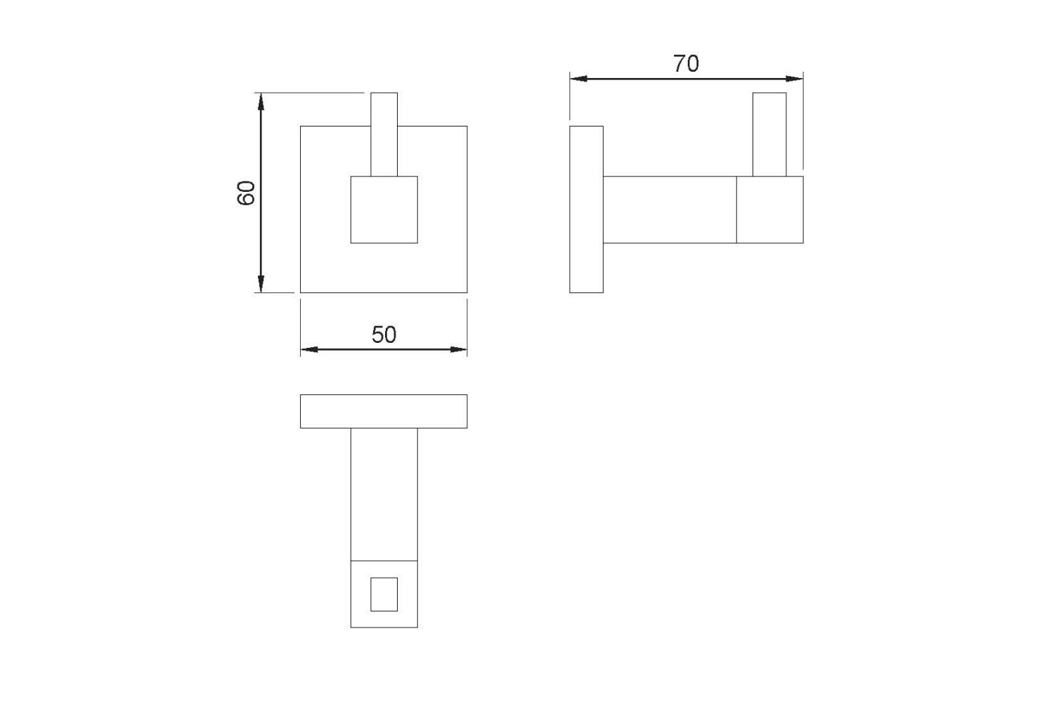 Nofer Barcelona Крючок для полотенец, подвесной, цвет: хром 16906.B