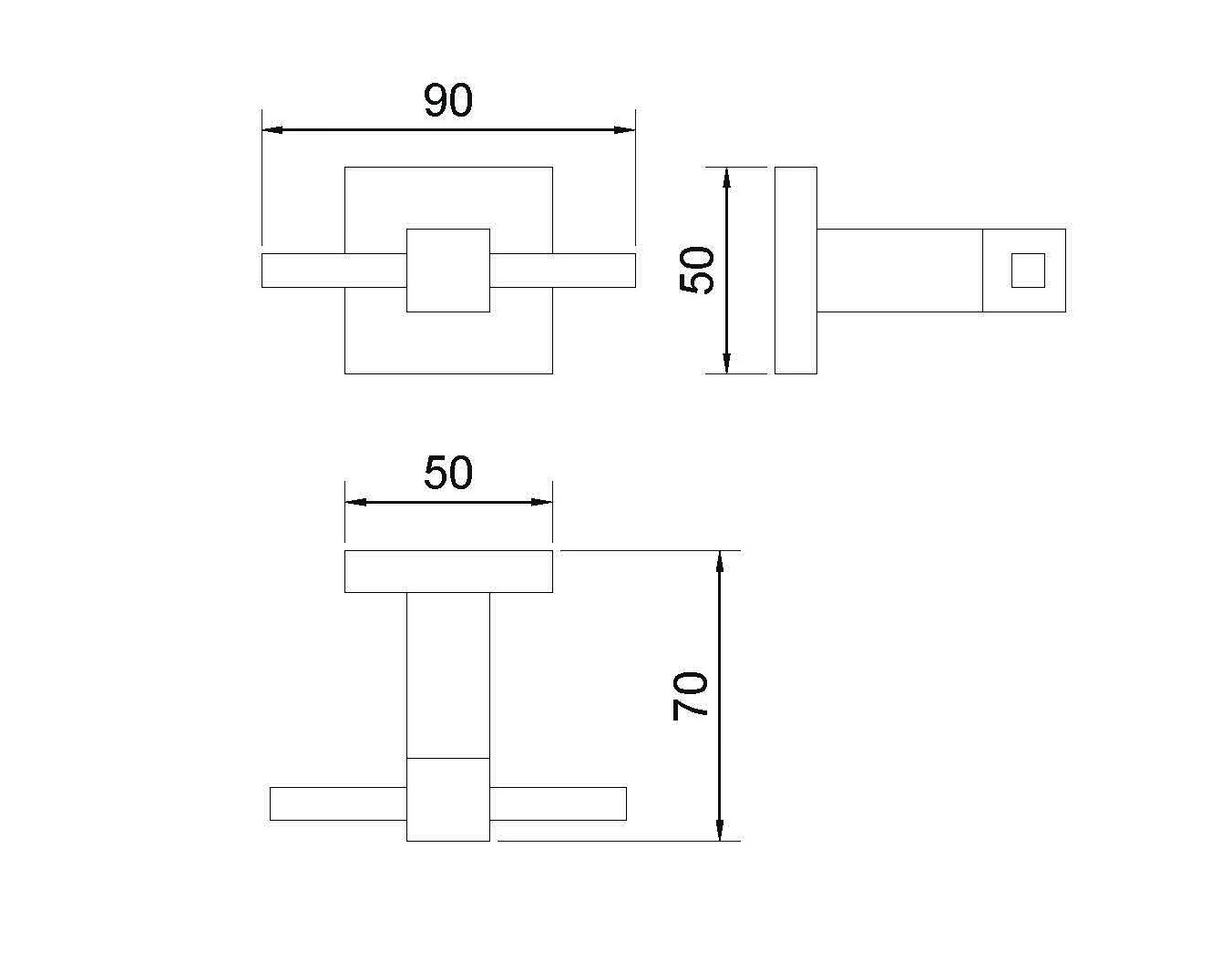 Nofer Barcelona Крючок для полотенец двойной, подвесной, цвет: хром 16907.B