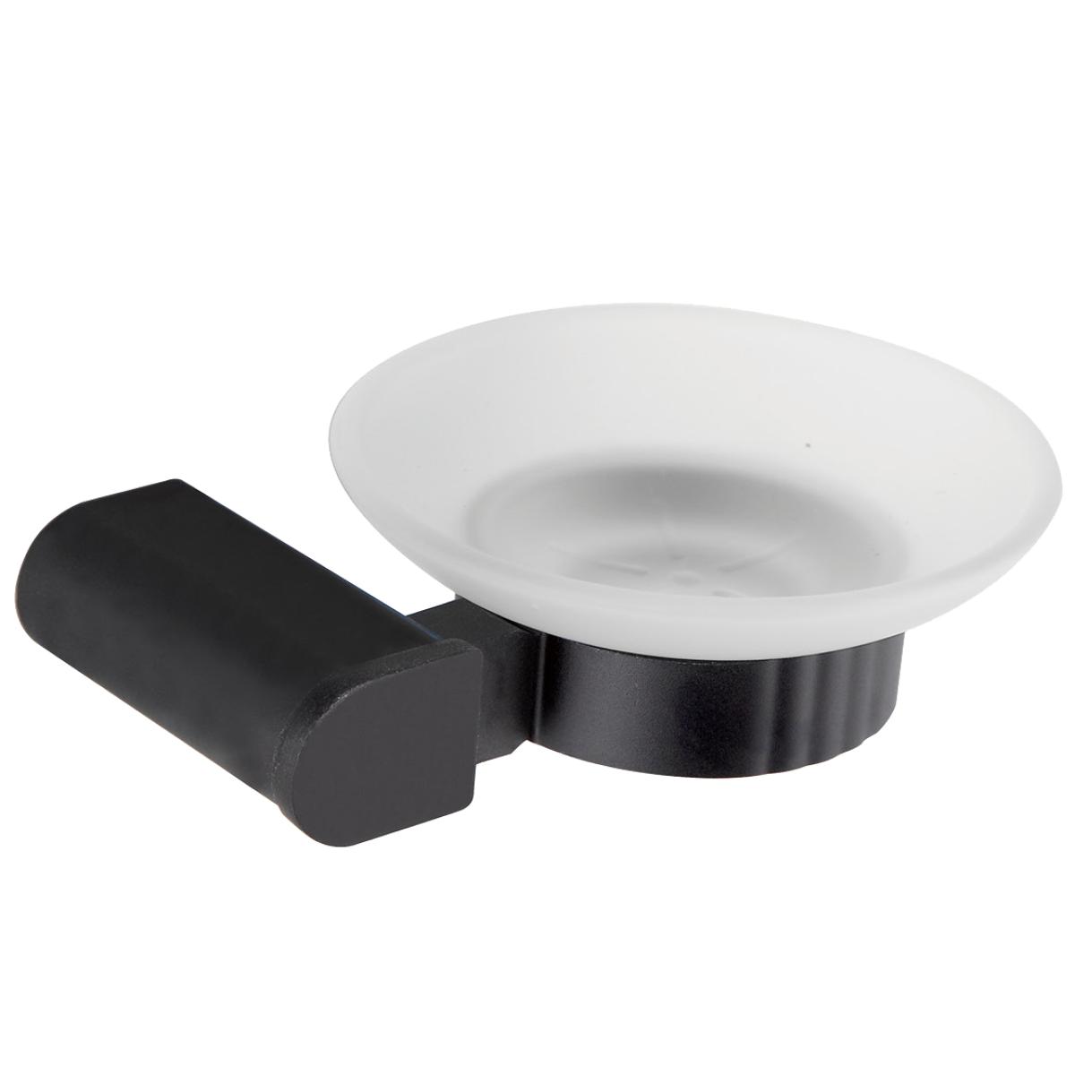 Nofer Capri Мыльница со стеклянной чашей, подвесная, цвет: черный матовый 16225.N