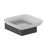 Nofer Corinto Мыльница со стеклянной чашей, подвесная, цвет: черный матовый 16925.N