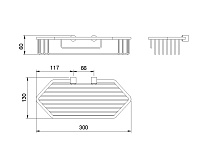 Nofer Полка-корзинка подвесная 30 см, цвет: хром 09057.B