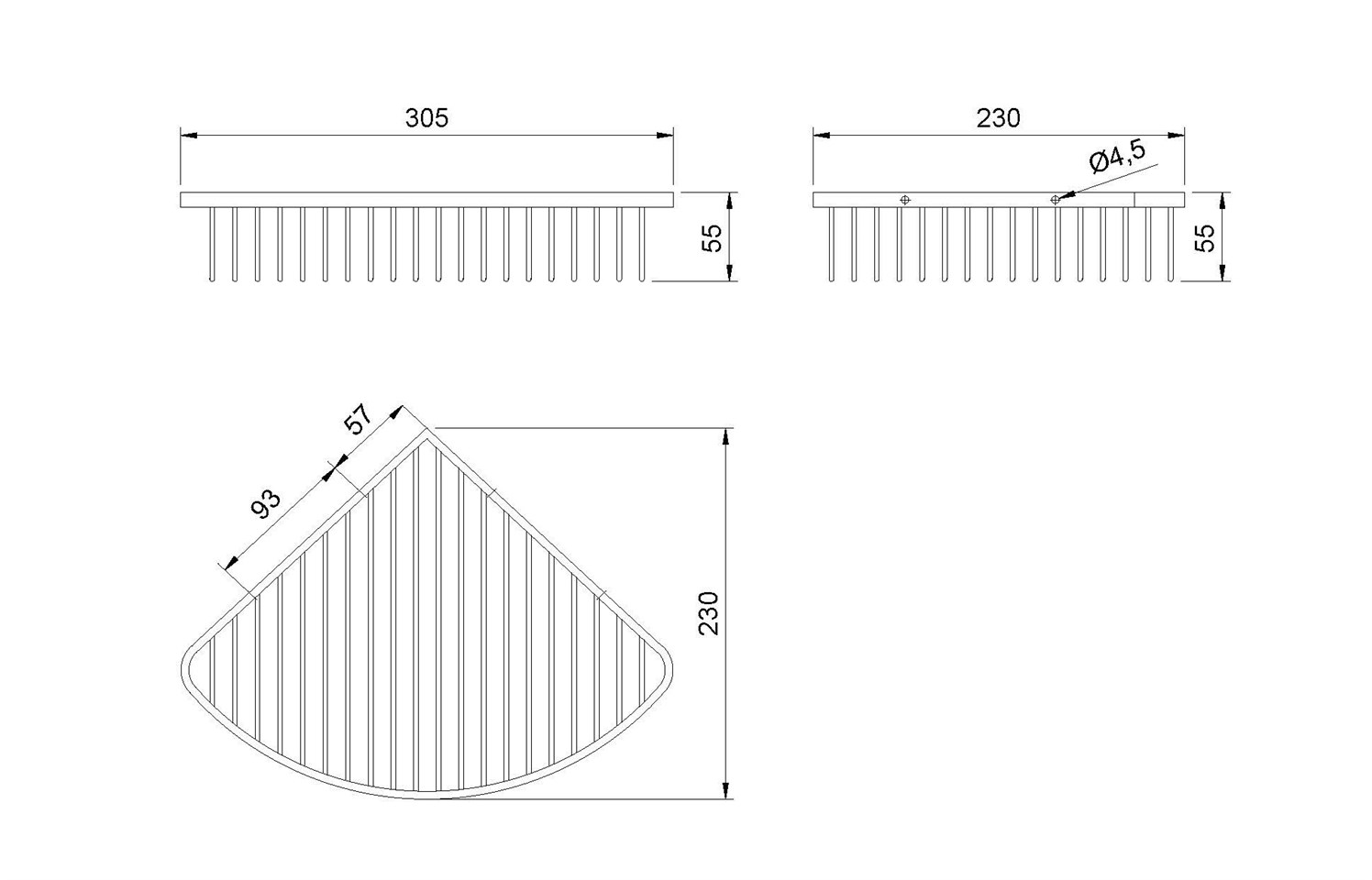 Nofer Полка-корзинка угловая 30,5 см, цвет: нержавеющая сталь брашированная 09063.S