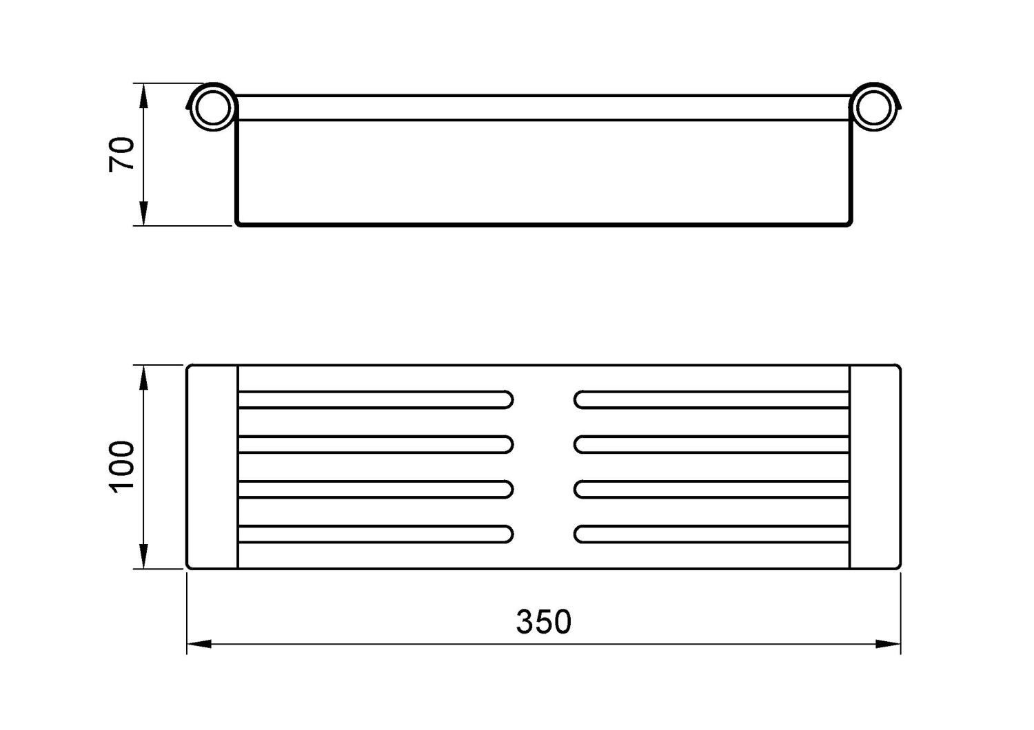 Nofer Roma Полка для ванны 35 см, подвесная, цвет: нержавеющая сталь брашированная 16823.S