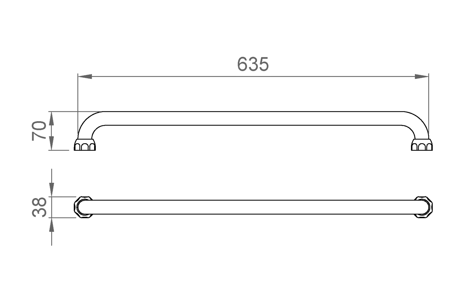 Nofer Classic Полотенцедержатель 63,5 см, подвесной, цвет: хром 09026.B