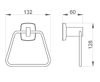 Nofer Classic Полотенцедержатель 12 см, подвесной, цвет: хром 09047.B