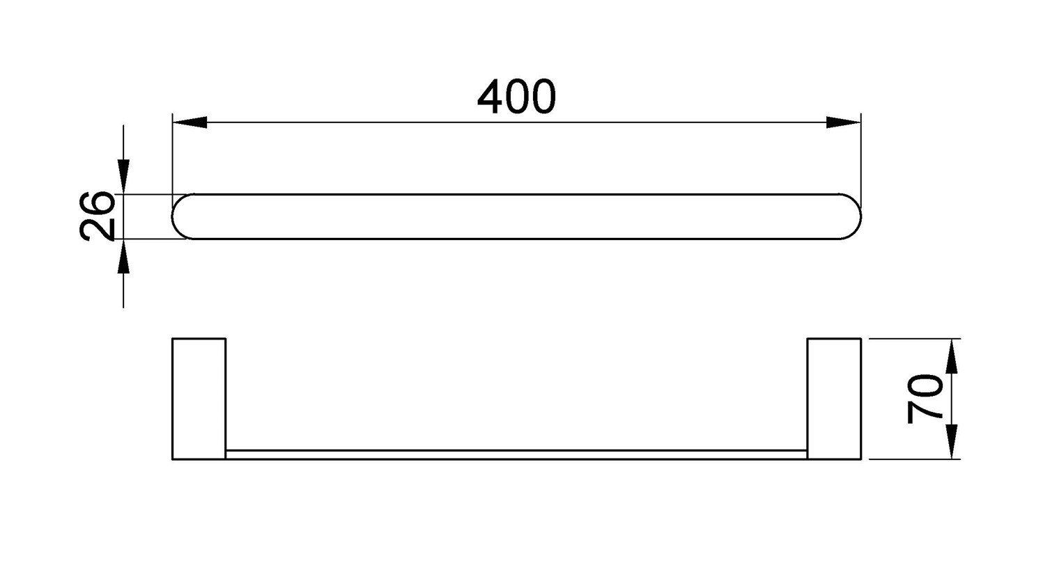 Nofer Capri Полотенцедержатель 40 см, подвесной, цвет: золото брашированное 16220.40.G