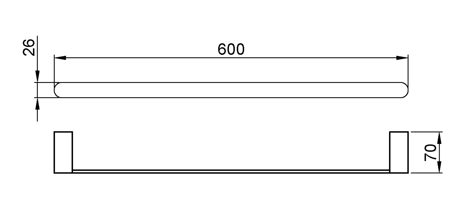 Nofer Capri Полотенцедержатель 60 см, подвесной, цвет: золото брашированное 16220.60.G