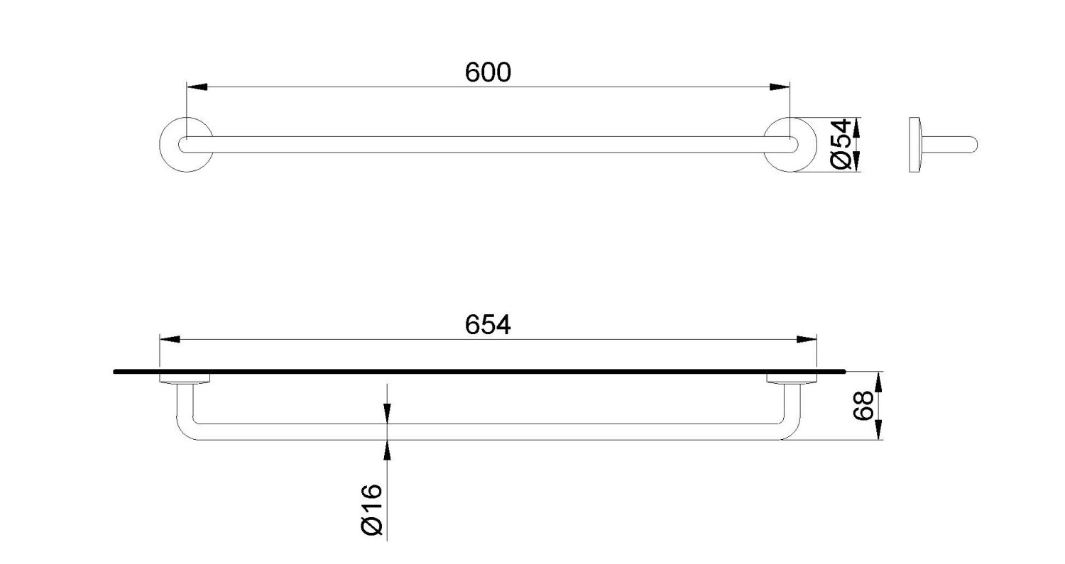 Nofer Monaco Полотенцедержатель 65,4 см, подвесной, цвет: хром 16371.B