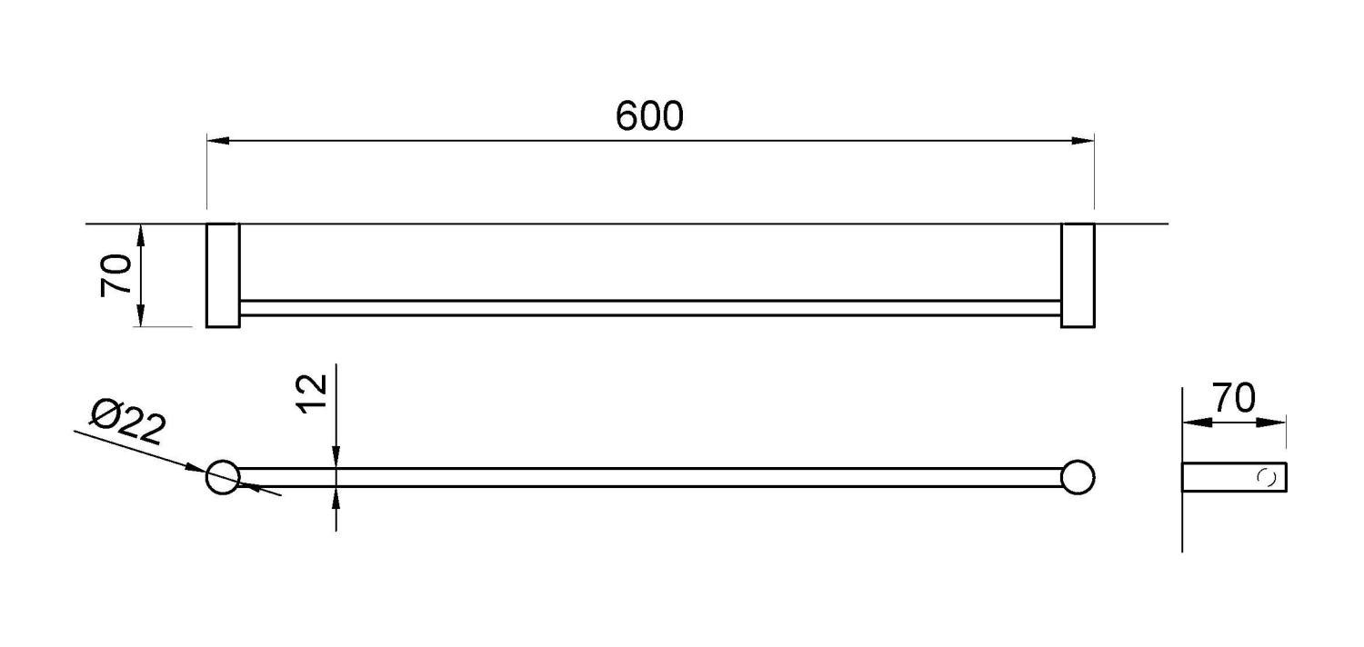 Nofer Roma Полотенцедержатель 60 см, подвесной, цвет: нержавеющая сталь брашированная 16820.60.S