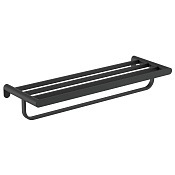 Nofer Verona Полка для полотенец 60x20,3 см, подвесная, цвет: черный матовый 16843.N