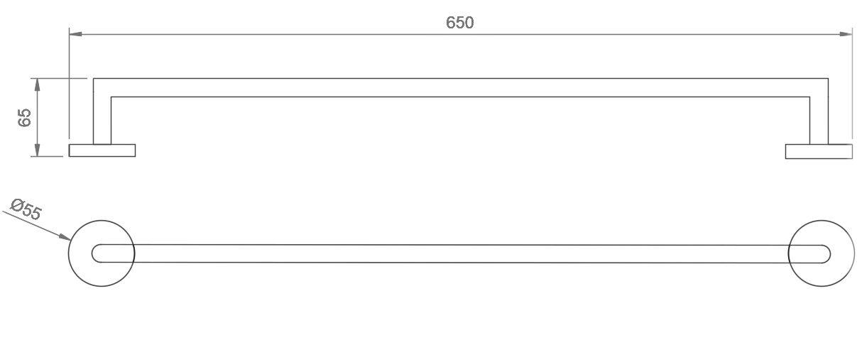 Nofer Niza Полотенцедержатель 60 см, подвесной, цвет: черный матовый 16850.60.N