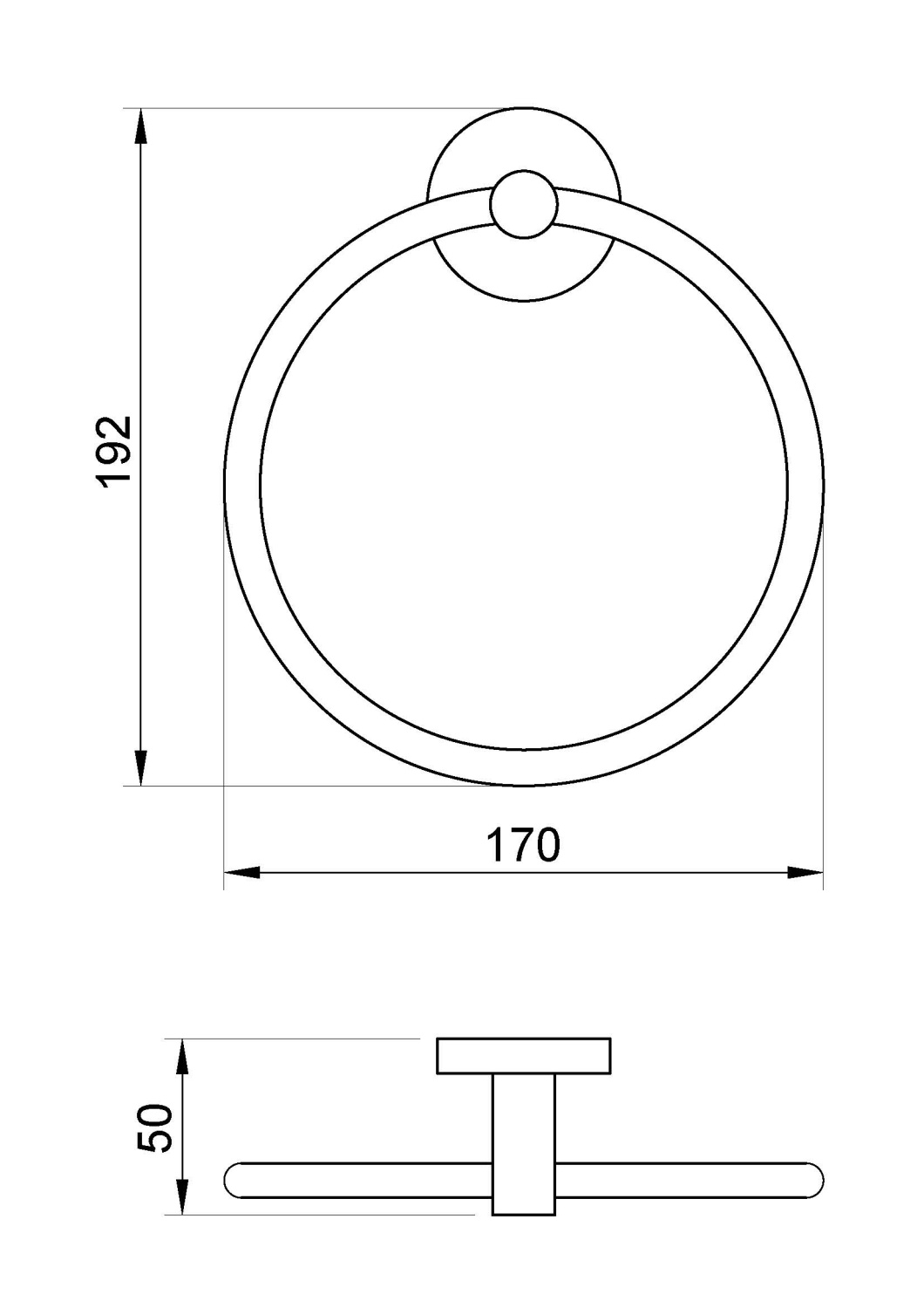 Nofer Niza Полотенцедержатель 17 см, кольцевой, цвет: хром 16860.B