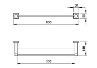 Nofer Barcelona Полотенцедержатель 62,6 см, подвесной, цвет: хром 16902.B