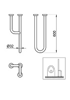 Nofer Поручень подвесной 15 см, цвет: хром 15047.B
