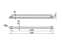 Nofer Поручень подвесной 128 см, цвет: хром 15054.120.B