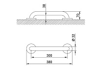 Nofer Поручень подвесной 38 см, цвет: белый 15054.30.F