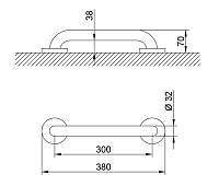 Nofer Поручень подвесной 30 см, цвет: черный матовый 15054.30.N