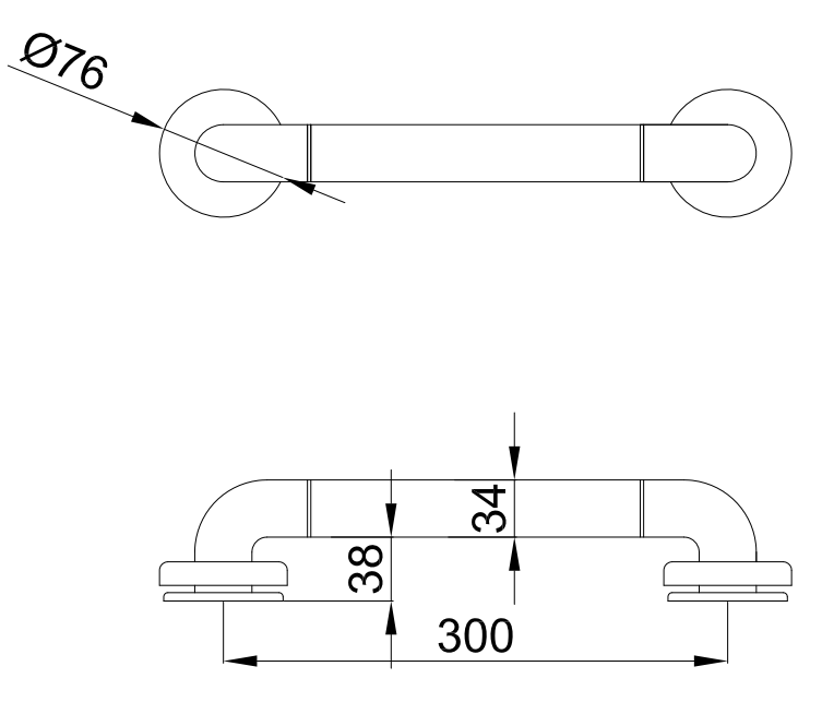 Nofer Поручень подвесной 30 см, цвет: белый 15054.30.NBA