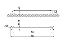 Nofer Поручень подвесной 88 см, цвет: нержавеющая сталь 15054.80.S