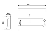 Nofer Поручень подвесной 64,5 см, цвет: нержавеющая сталь брашированная 15055.S