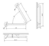 Nofer Поручень подвесной 40 см, цвет: хром 15069.B